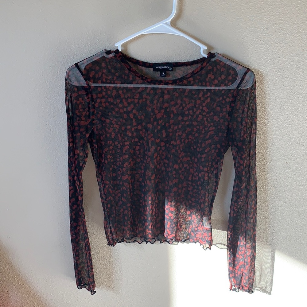 Size small see through sleeve shirt